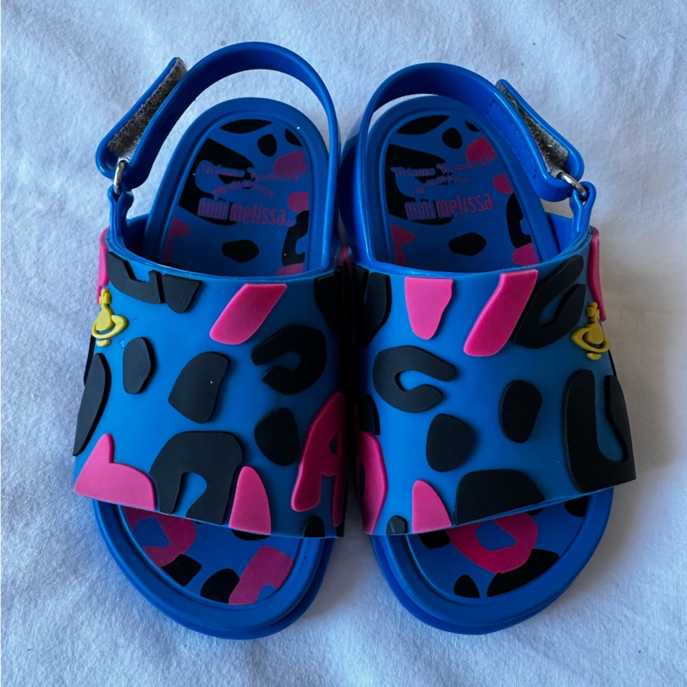 Mini Melissa x Vivienne Westwood Girls Animal Print Slip On Mules Shoes Size 8